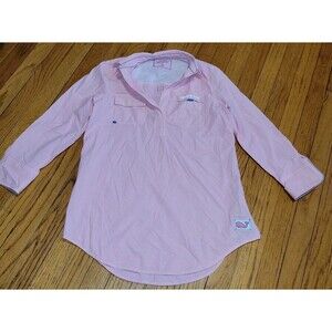 Vineyard Vines Performance Harbor tunic coverup Pink Stripe Preppy Beach Sz 2
